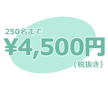 250名まで4500円